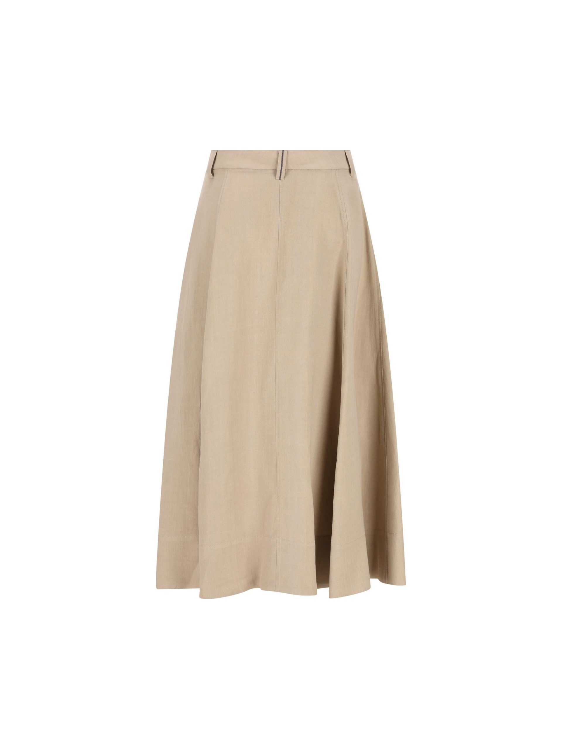BRUNELLO CUCINELLI Gonna Sartorial In Twill Fluid - immagine 3