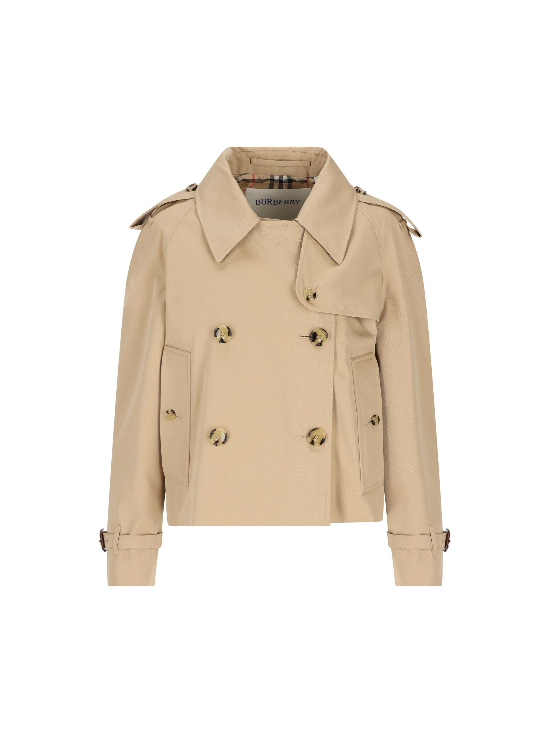 BURBERRY Giacca Trench Cropped In Gabardine - immagine 2