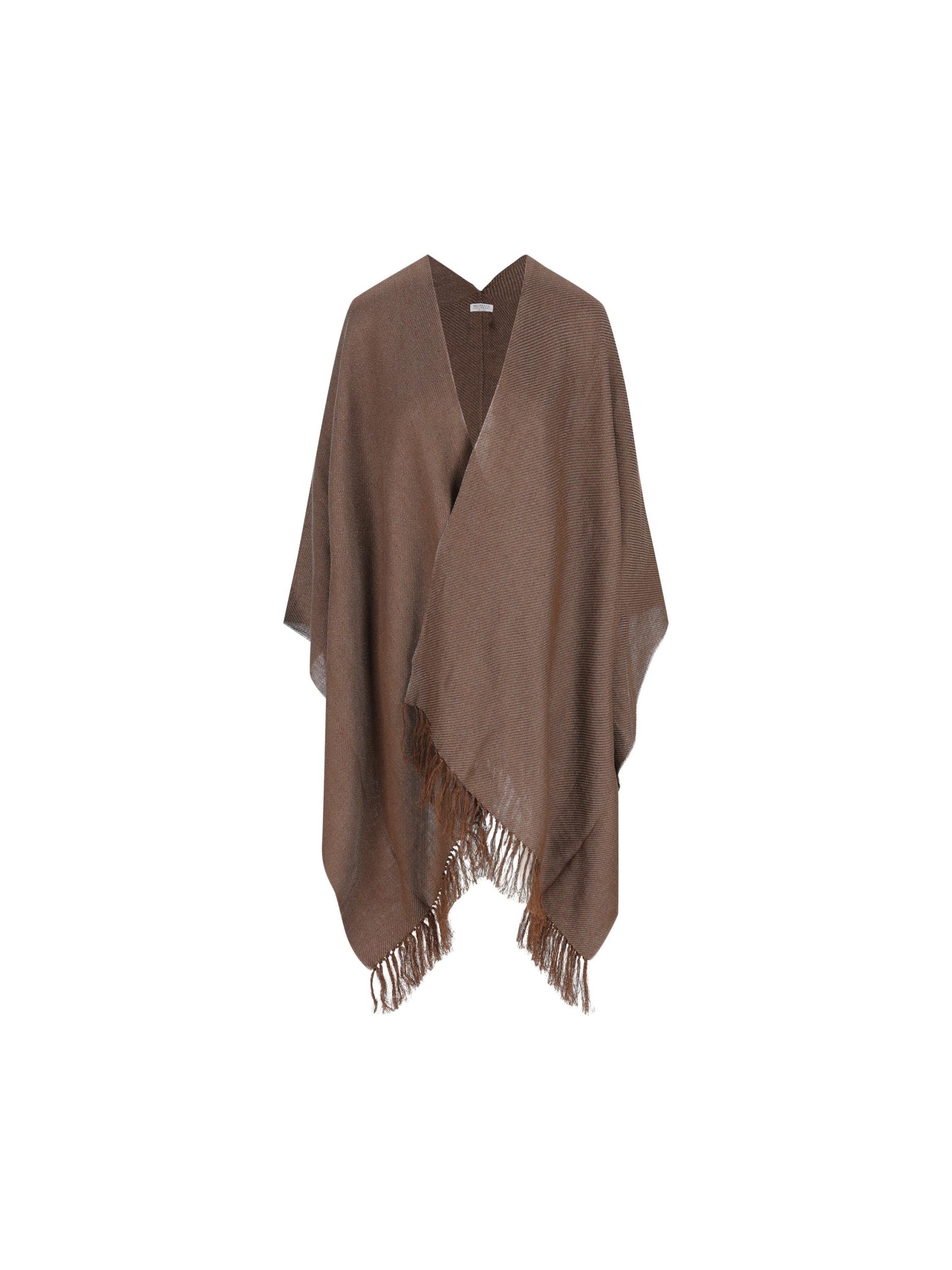 BRUNELLO CUCINELLI Poncho In Cover Di Lino Sparkling - immagine 2