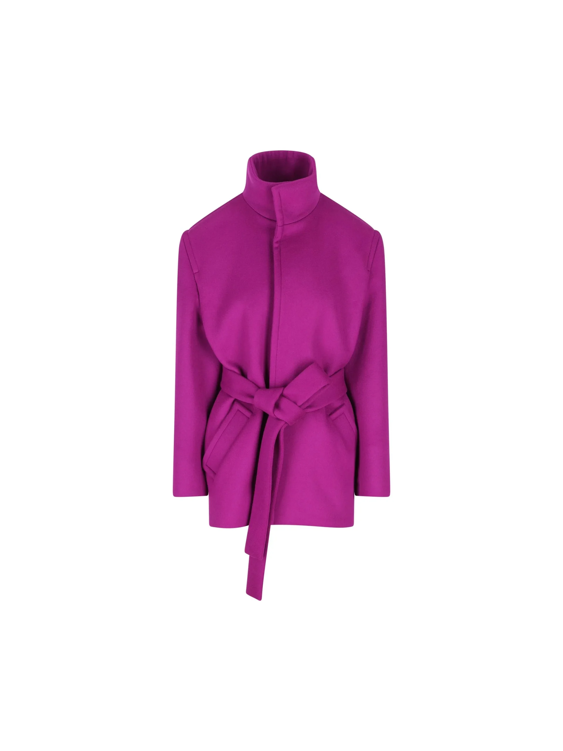SAINT LAURENT Cappotto Boxy Con Cintura In Lana - immagine 2